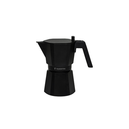 Cafeteira Expresso Italiana Tramontina em Alumínio Preto com Cabo em Nylon 320 ml